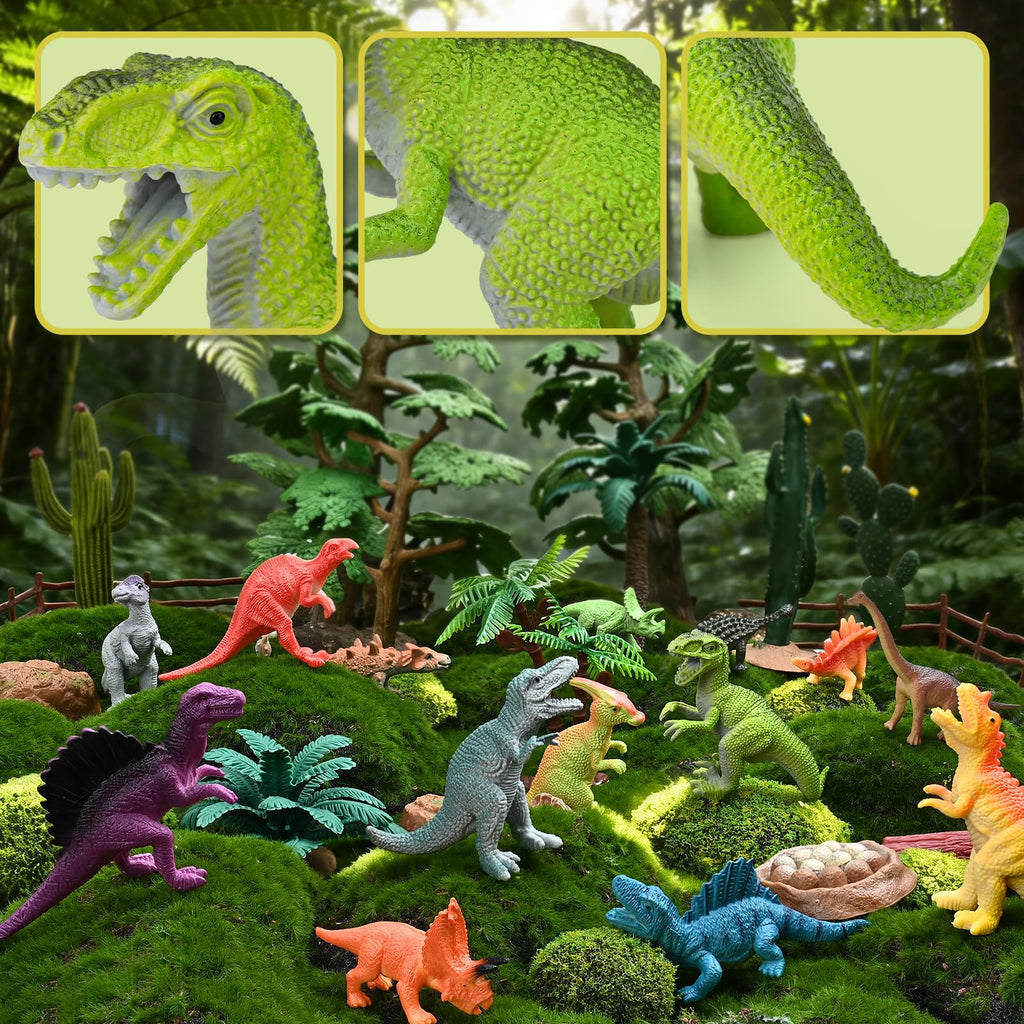 Dinosaur Toys for Kids 3-5 with Storage Box, 34PCS Dinosaur Toys Set