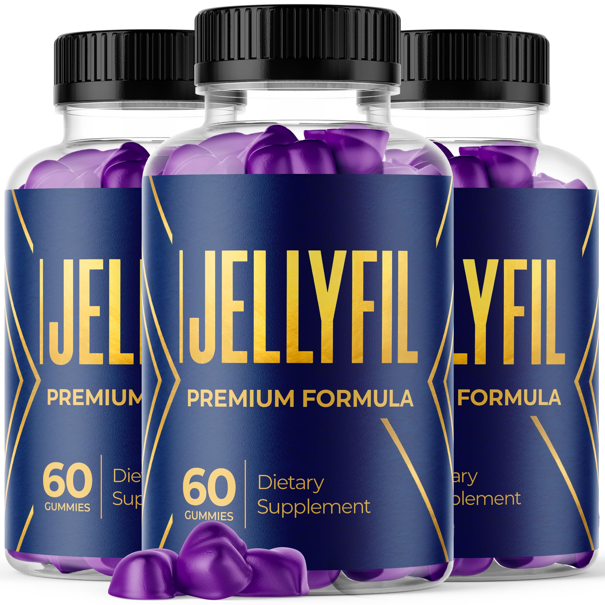 (3 Pack) Jellyfil Gummies, Jellyfil Gummys for Men with All Natural Ingredients, Max Strength Supplement with Premium Vitamins Supporting Optimal Wellness and Advanced Health Naturally (180 Gummies)