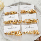 36 Pairs Gold Hoop Earrings Set for Women, Fashion Chunky Gold Hoop Earrings Multipack, Hypoallergenic Pearl Chain Twisted Statement Earring Pack for Birthday Party Jewelry