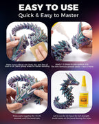 LEENEXUS Super Glue for Plastic, PLA, ABS, PETG, PC, ASA, Acrylic, PVC, Dries Clear Liquid CA Adhesive for 3D Prints, Model Kits, RC Parts & Repairs, 40ml