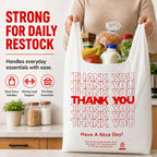 YoYoRain 1000 Pack White Thank You T-Shirt Bags with Handles, 11"x6"x21" Plastic Shopping Bags for Grocery, Retail & Takeout