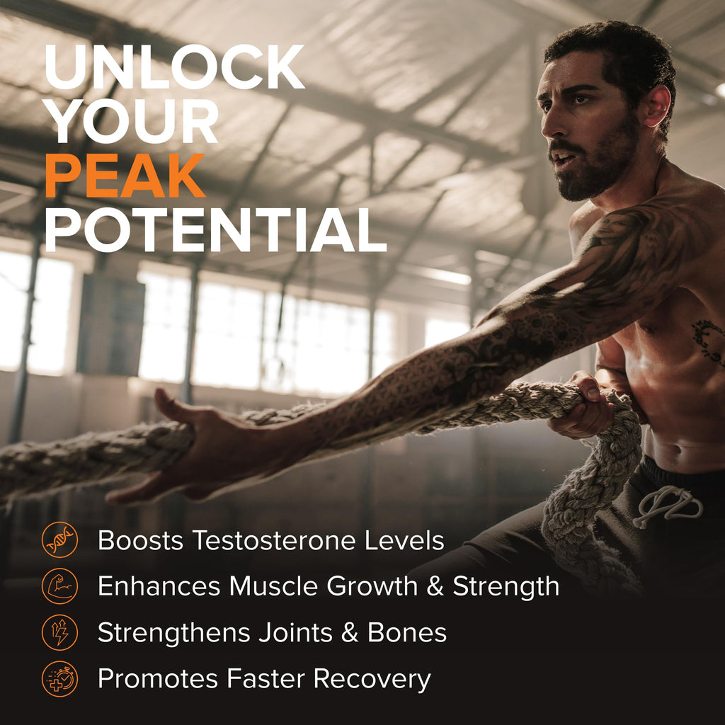 STRIVLABS Peak Potential 12-in-1 Testosterone Support for Men – Fenugreek, Ashwagandha & Tongkat Ali – Natural Strength, Energy & Muscle Builder – 90 Capsules