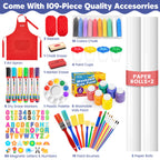 Art Easel for Toddlers Kids, Adjustable Standing Art Easel with Magnetic Chalkboard & Whiteboard, Dry-Erase Board, Paper Roll, Drawing & Painting Easel for Kids Ages 3 4-8 9-12, Red w/Bag