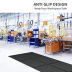 ROVSUN Rubber Floor Mat with Holes, 36''x 60'' Anti-Fatigue/Non-Slip Drainage Mat, for Industrial Kitchen Restaurant Bar Bathroom Utility Garage Pool Entry Door Mat, Indoor (36''x 60'' Black 2Pcs)