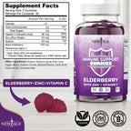 NEW AGE Immune System Support Gummies - Sambucus Black Elderberry Gummies with Vitamin C and Zinc (120 Count (Pack of 2))