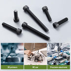 SVLING M3-0.5 x 6mm Bolt, 400PCS M3 Hex Socket Head Cap Screws Bolts, 12.9 Grade Alloy Steel, Full Threads, Allen Socket Drive, with Hex Spanner