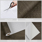 WESTICK Brown Wood Contact Paper for Countertops Waterproof Vinyl Wood Grain Wallpaper Peel and Stick Countertop Oil-Proof Wooden Contact Paper for Dining Tables Kitchen Cabinets Desk 15.8"x196"