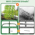 Cucumber Trellis for Raised Bed, 63" Heavy Duty U-Shape Garden Trellis for Climbing Plants Outdoor, Rustproof Plastic Metal Arch Vegetables Trellis Plant Support for Vine, Fruits, Beans and Flowers