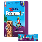 Zbar Protein - Chocolate Chip - Crispy Snack Bars - Made with Organic Oats - Non-GMO - 5g-Protein - Gluten Free Bars, 15 Count (Pack of 6)