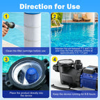 7.5k-20k Gallons Blue Pool Unit Replacement Mineral Cartridge for Pool RX,Compatible with Above Ground and Inground Pools Filter Replacement, up to 6 Months