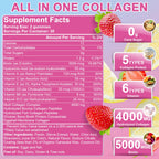 Nature's live Multi Collagen Peptides Gummies, Type I, II, III, V, X - Hydrolyzed Collagen Peptides with Biotin, Hyaluronic Acid, Supports Healthy Skin, Strong Nails & Thick Hair, 60 Count, 2 Pack