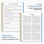 Fitness Workout Journal for Women & Men, A5(5.5" x 8.2") Workout Log Book Planner for Tracking, Progress, and Achieving Your Wellness Goals-Sky Blue