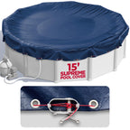15 ft Round Pool Cover for Above Ground Pools, Above Ground Cover for Winter, Keeps Out Debris, Cold and UV Resistant, Supreme Mesh, Navy Blue