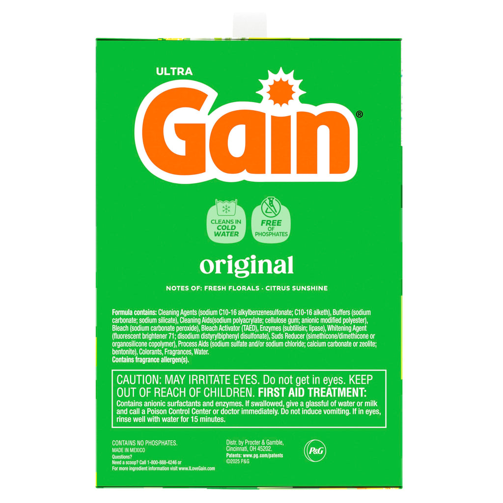 Gain Powder Laundry Detergent, Original Scent, 167 Loads, 154 OZ
