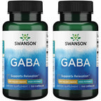 Swanson GABA - Amino Acid Supplement Promoting Calm & Relaxation to Support Restful Sleep - High Potency Formula to Support Healthy Stress Levels - (100 Capsules, 500mg Each) (2 Pack)