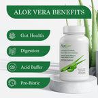AloeCure Organic Aloe Vera Capsules, 160,000mg Inner Aloe Leaf Equivalent per Serving, Support Gut, Digestive, & Immune Health, Helps Maintain Balanced Stomach Acidity, Aloin Free, 60 Capsules