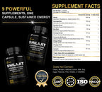 DLNIA Shilajit 9-in-1 Capsules – Organic Himalayan Complex with Ashwagandha, Sea Moss, Turmeric & More – Vegan, Lab-Tested, Immune & Energy Support for Men & Women – 90 Capsules