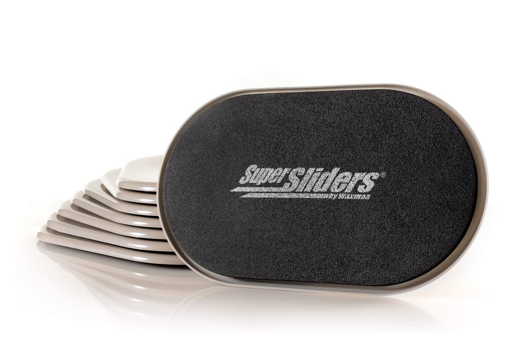 Super Sliders 5 3/4" x 9 1/2" Oval Reusable Furniture Sliders for Carpet - Effortless Moving and Surface Protection, Beige (8 Pack)