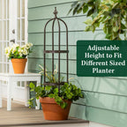Evergreen 5 ft Garden Trellis for Climbing Plants Vines, Jasmine & Flowers, Rustproof Metal Obelisk Trellises, Outdoor & Indoor Plant Support for Potted Planters (Bronze)