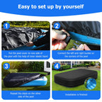 Rectangular Pool Cover for Inflatable Pool, Fits Blow Up Pool Size 103" L x 69" W, Built-in Elastic Band and Extra Buckle to Prevent Slipping, Rectangle Above Ground Swimming Pool Cover