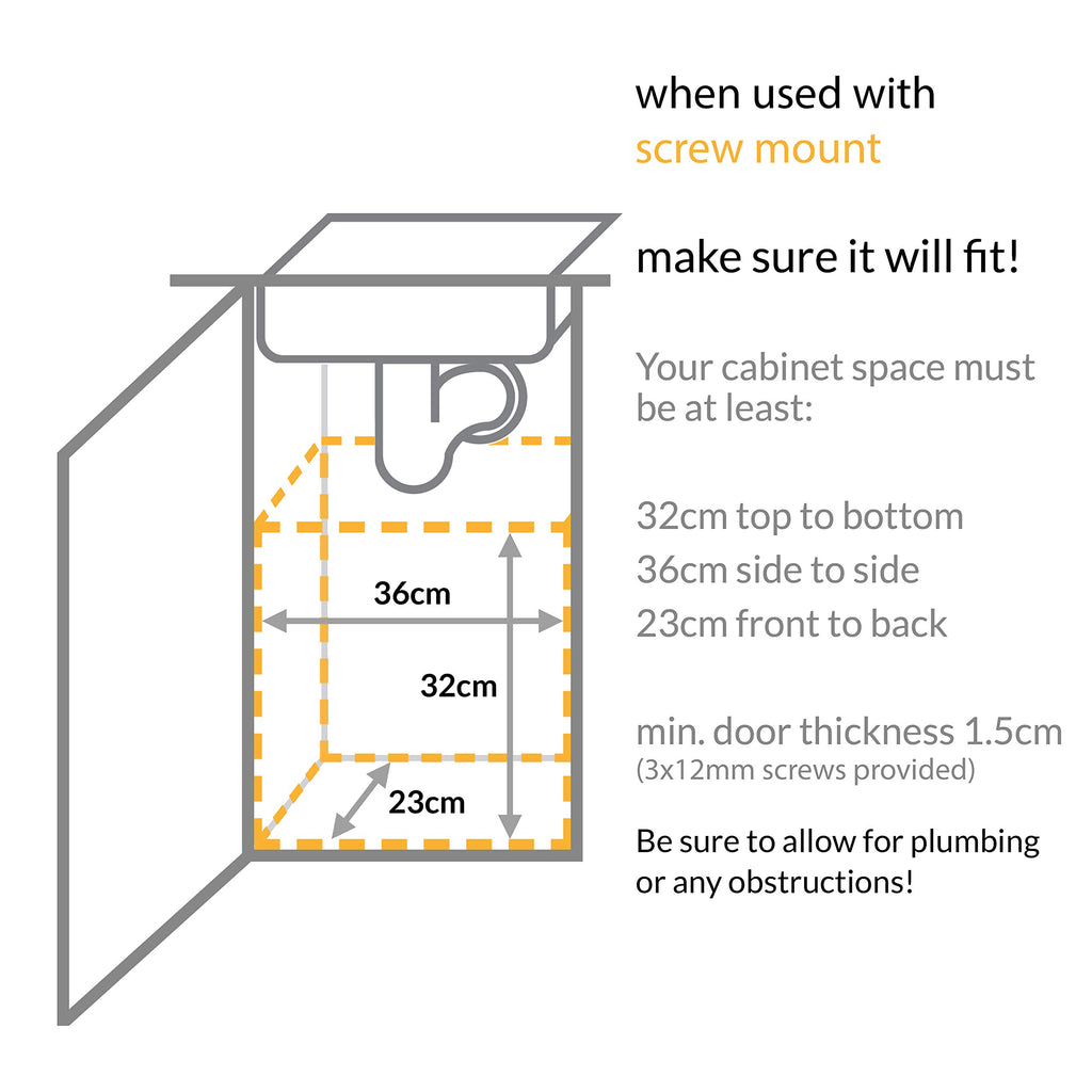 simplehuman 10 Liter / 2.6 Gallon In-Cabinet Trash Can Heavy-Duty Steel Frame, Black