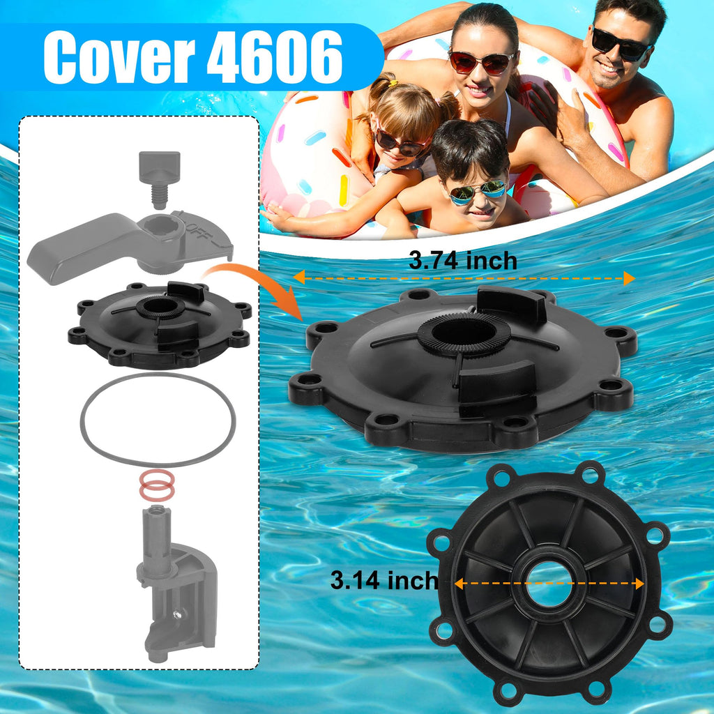 NURATIT 2-Port/3-Port Pool Valve Rebuild Kit Compatible with Jandy 2-way/3-way 4716, 4717 Valves, and Jandy Gray Series Valves, Includes Handle 7433, Valve Cover 4606, Diverter Valve 4720 (1 Pack)