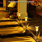 DenicMic Solar Halloween Lights Outdoor 10 Pack Fall Decorations for Home