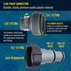 U.S. Pool Supply Pool Hose Adapter A B Conversion 1.25" to 1.5" Hose Connector with Clamps, Pack of 2 - Above Ground Replacement Compatible with Intex Pool Filter Pumps, Sand Filters Saltwater Systems