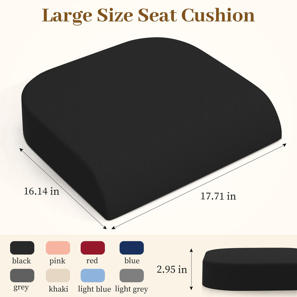 TranquilRelax 3-Inch Memory Foam Seat Cushion for Office Chair, Large