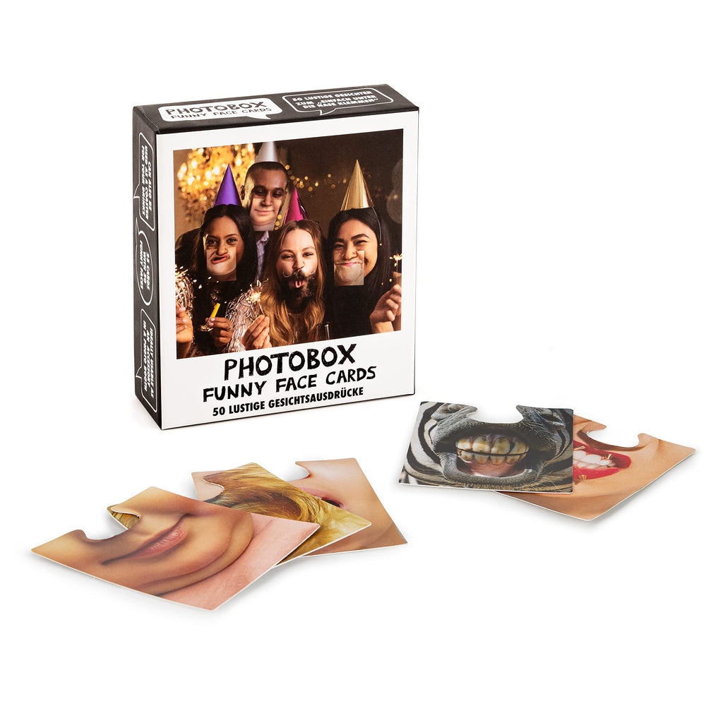 Trendhaus 955951 Face Cards 50 Funny Photo Box and Selfie Props Accessories for Party, Wedding, Birthday and Stag Night, Solid, Multicoloured