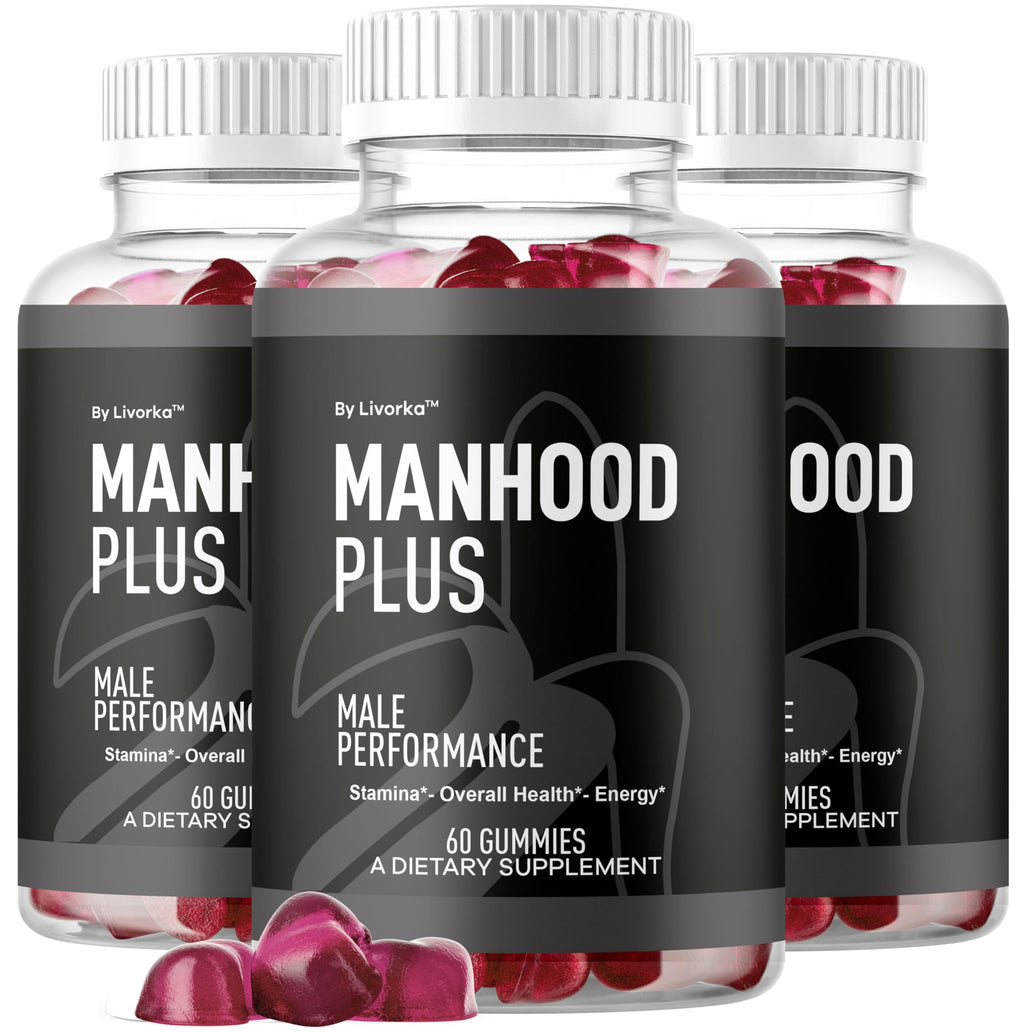 (3 Pack) Manhood Plus - Manhood Plus Gummies For Men, Manhood Plus 1050mg Gummies, Manhood Plus Supplement Support Gummies Premium Formula, Manhood Plus Natural Formula, 180 Gummies For 3 Months
