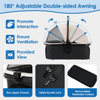 KAVELLIN Pet Stroller for Small/Medium Dogs, Foldable Dog Stroller with Detachable Carrier,3 in 1 Pet Stroller for Dogs Cats up to 50 lbs, Cup Holders,Easy Assembly, Black