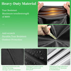 HIGHTQURO 15Ft Round Pool Cover,Heavy Duty Waterproof Round Pool Covers for Above Ground Pools with Ground Nails and Windproof Ropes,Increase Stability&Tear-Resistant, Waterproof and Dustproof, Black
