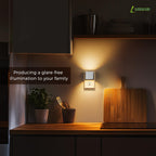 L LOHAS LED Night Light,Night Lights Plug into Wall,[2-Pack] Dimmable Night Light with Light Sensor,3000K Warm White,Silver Nightlight for Bathroom Hallway Kitchen