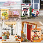 Seasonal Garden Flags Set of 12, Double Sided 12 x 18 Inch Yard Flags