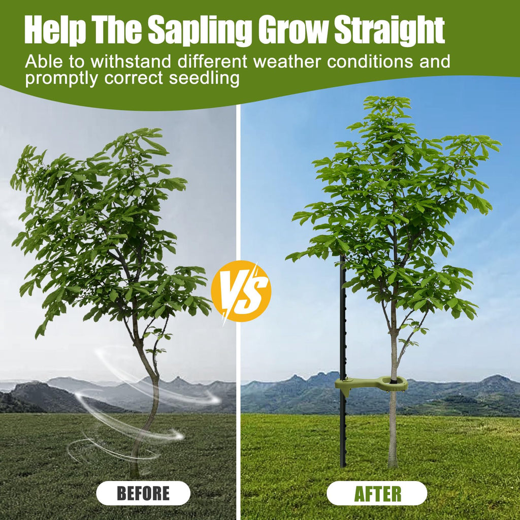 Tree Supports Young Trees, 4PC Tree Stake Stabilizer Kit for Leaning Tree
