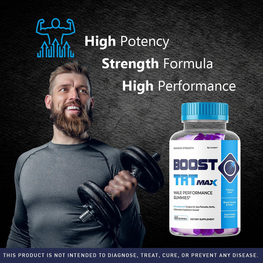 (2 Pack) Boost TRT Max - Official Boost TRT Max Gummies for Men Advanced Natural Formula, Male Gummies for Maximum Performance & Support for Overall Wellness, Booster TRT Max for 2 Months