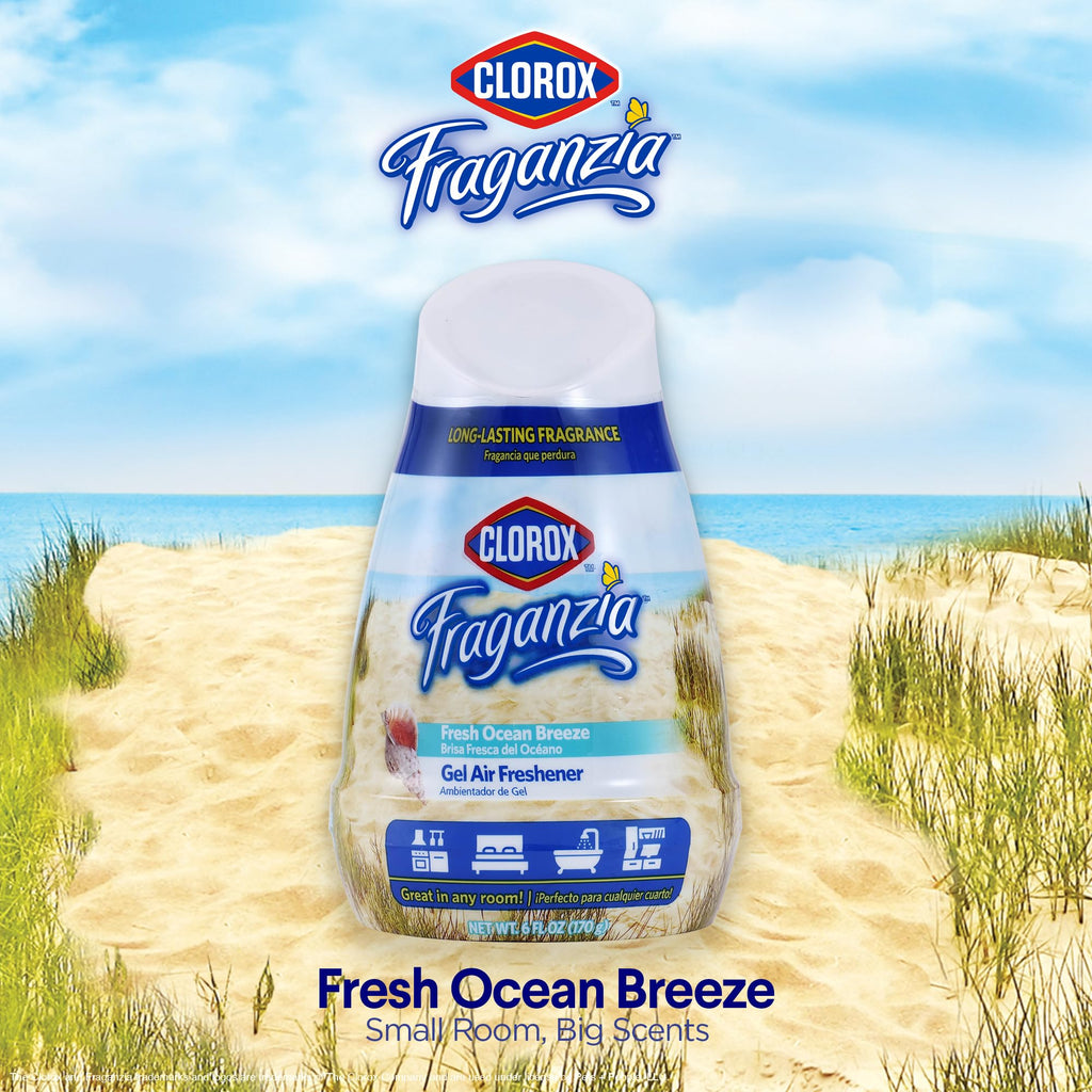 Clorox Fraganzia Gel Air Freshener Cone, Fresh Ocean Breeze, 6 Oz, 12-Pk