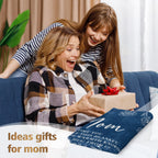 GiltGlimmer Mom Birthday Gifts, Mom Floral Blanket Blue, 60" x 50"