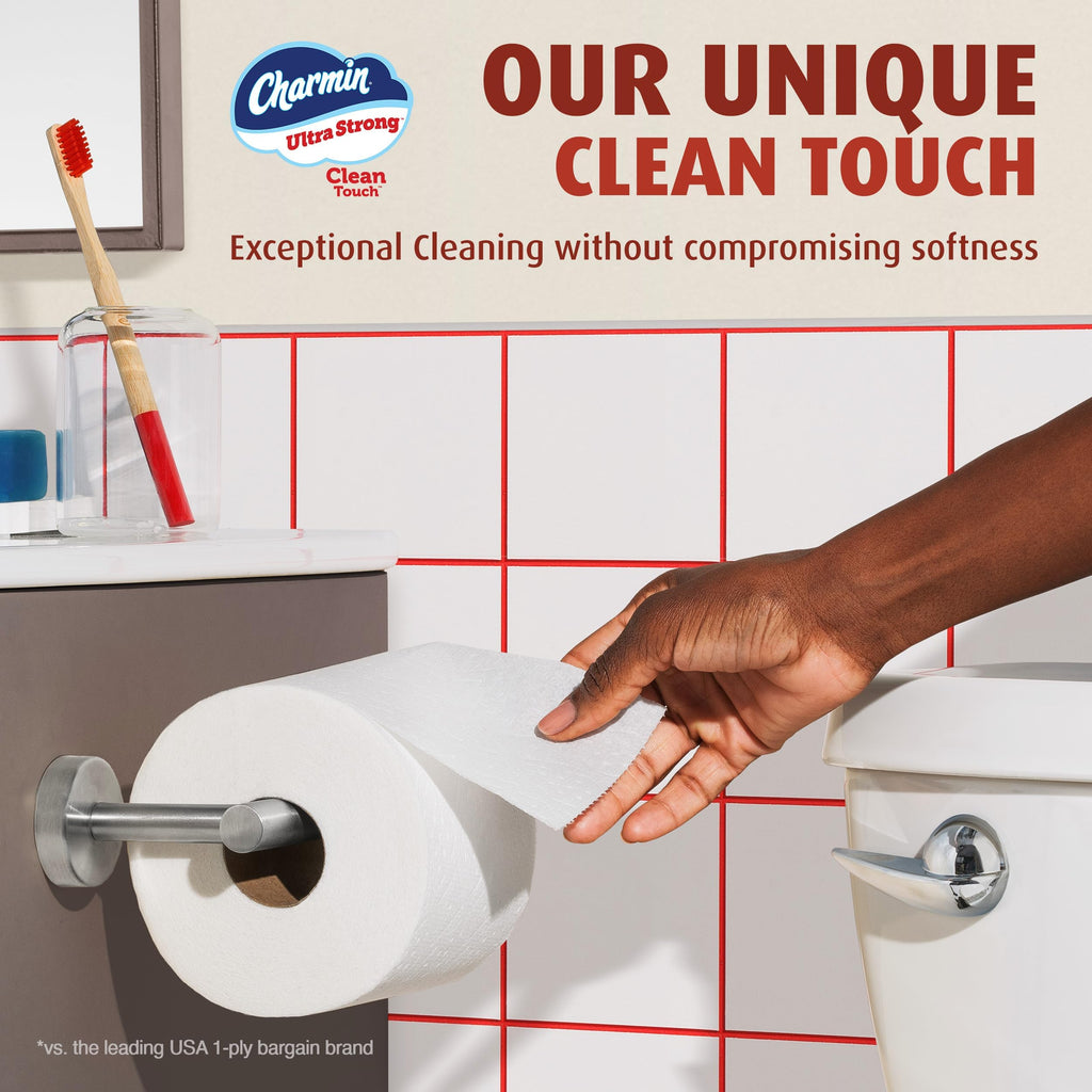 Charmin Ultra Strong Clean Touch 2-Ply Toilet Paper, 18 Family Mega Rolls = 90 Regular Rolls, White