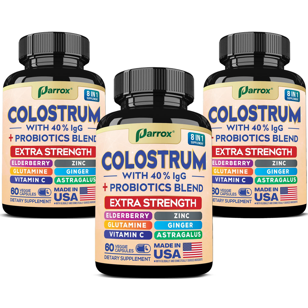 Colostrum Supplement Capsules, Grass Fed 40% IgG, 8-in-1, 180 Capsules