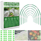 Sunwinx Garden Mesh Netting Kit for Raised Beds, 10x33FT Ultra Fine Mesh Netting&6 Sets 8FT Fiberglass Garden Hoops, Insect Netting Row Cover, Pest Barrier Protection for Vegetable Fruits Flowers