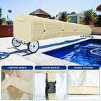 Swimming Pool Solar Reel Cover, 16Ft Heavy Duty Waterproof Solar Blanket Reel Cover, UV Resistant Solar Blanket Reel Roller Covers Swimming Pool Solar Reel Covers for Inground Pool, Begie