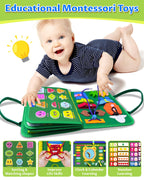 Board Toys for Toddler Boy & Girl Birthday Gifts, Busy Book Learning Sensory Toys for Toddlers, Toddler Travel Toy Educational Activities Learn Fine Motor Skills