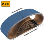 Shineboc 10-Piece 4 x 36 Inch 320 Grit Zirconia Sanding Belts, Heavy Duty Long-lasting Sanding Bands for Belt Sander, Rust Paint Removal, Wood Metal Grinding and Finishing