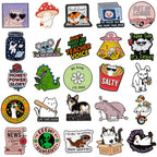 SINCCO 20/40/50/80 PCS Cute Enamel Backpack Pins, Funny Enamel Pins Bulk Set Cool Button Pins Aesthetic Brooch Lapel Pins Anime for Backpacks, Jackets, Hats, Kids, Girls(Style-50)