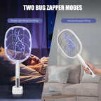 Lulu Home 2-in-1 Electric Bug Zapper Racket, 2 Pack 4000V High Voltage LED Lighted Handheld Mosquito Swatter with 3 Layer Safety Mesh, USB Charging Portable Fly Killer Racquet