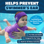 Earvolution Original Ear Band-It Swimming Headband, American Brand, Doctor-Invented - for Kids & Adults - Sensory-Friendly - Keep Ears Dry & Prevent Swimmer's Ear, Holds Earplugs In, (Magenta - Small)