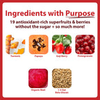 MacroLife Naturals Miracle Reds Superfood Powder 19 Blended Fruit & Berry Polyphenols Enzymes Probiotics & Antioxidants Supplement - Raw Non-GMO & Vegan Whole Food Vitamins - 12 Packet Servings