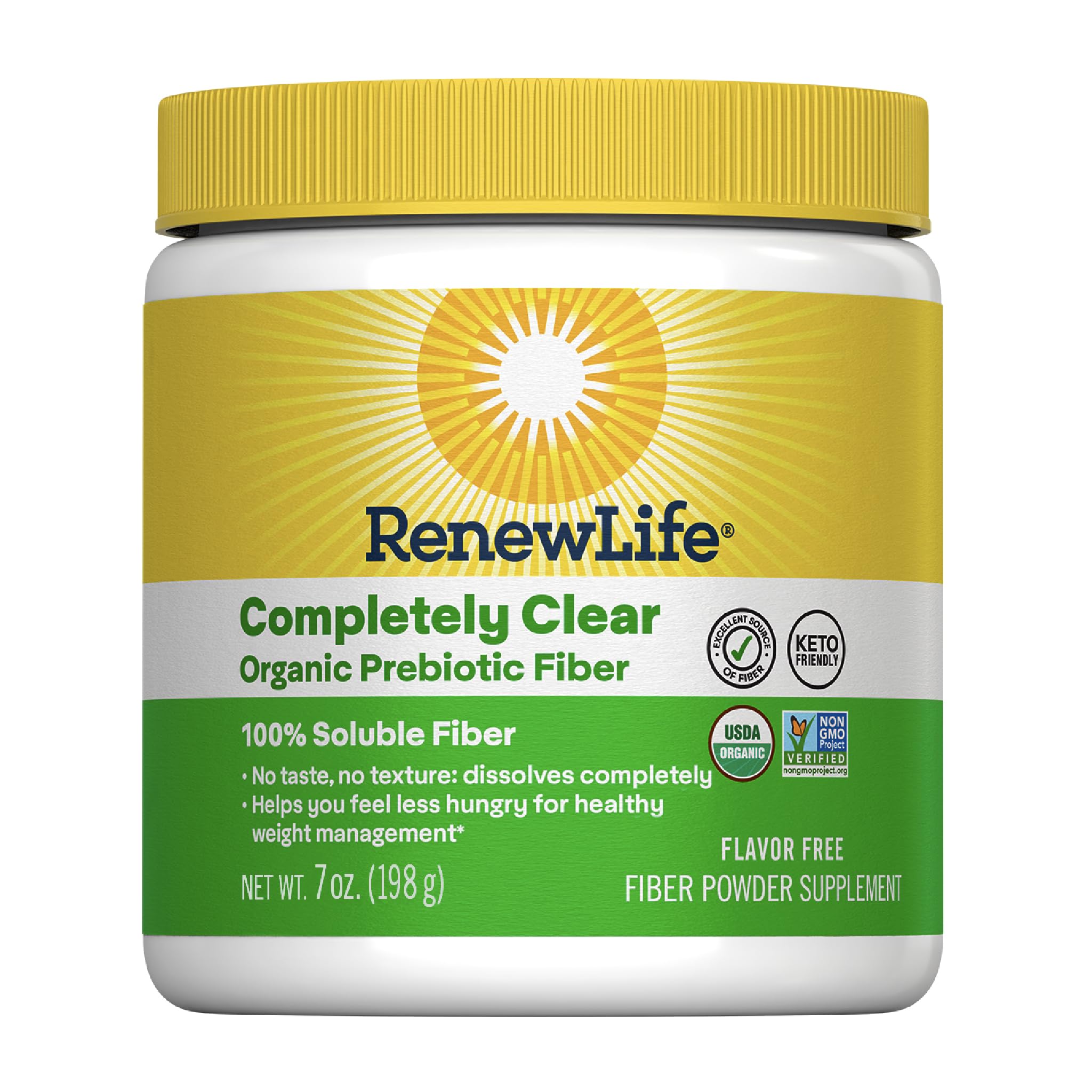Renew Life Adult Completely Clear Organic Prebiotic Keto Friendly Fiber, Powder, 7 oz. (Package May Vary)